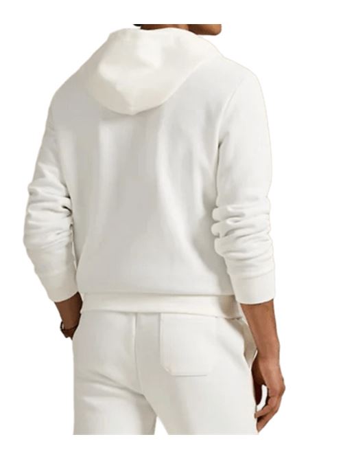 Felpa da uomo in cotone con cappuccio e zip, colore bianco POLO RALPH LAUREN | 710881517083